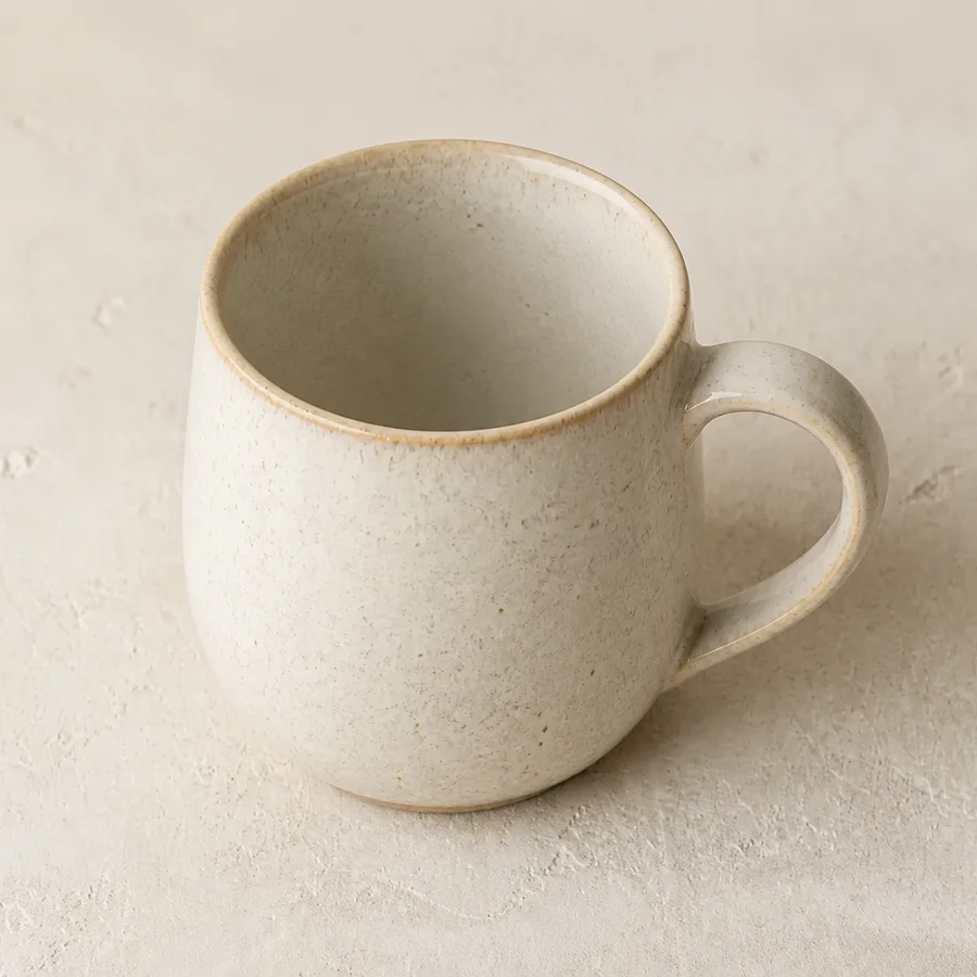 Glaze and interior detail of the ceramic mug
